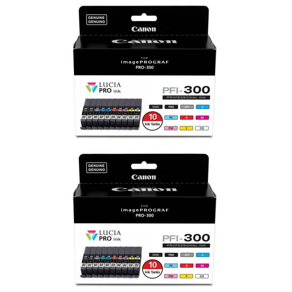 Canon 2 Pack PFI-300 14.4ml 10 Color Ink Pack
