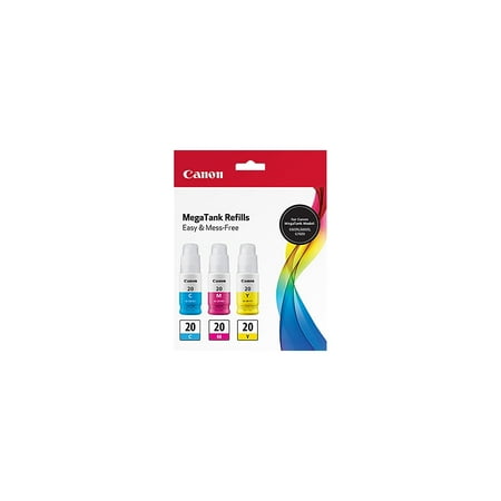 Canon Canon GI-20 Ink Bottle Pack (Cyan/Magenta/Yellow) in Retail Packaging