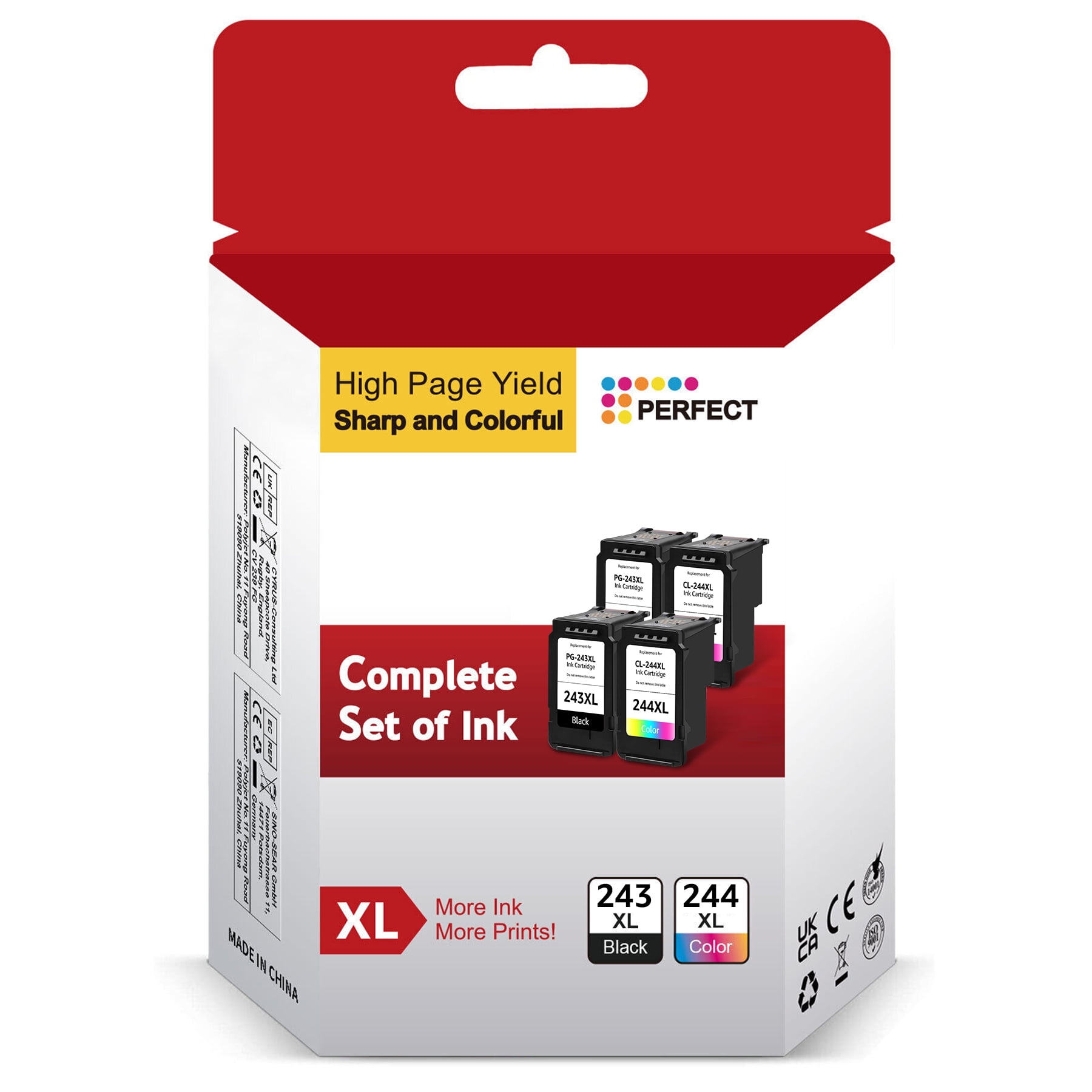 Canon 243XL 244XL Ink Cartridge Higher Yield Compatible with Canon PG