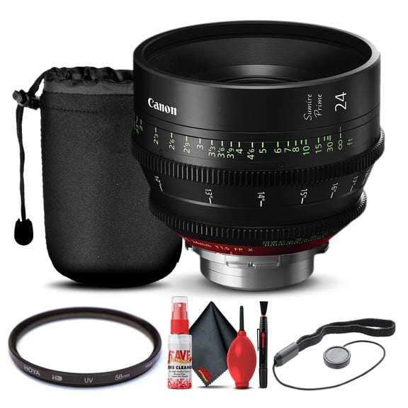 Canon 24mm Sumire Prime T1.5 (PL Mount, Feet) (3359C002) + Lens Pouch + More (International Version)