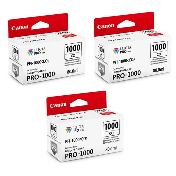 Canon 3 Pack PFI1000CO Chroma Optimizer LUCIA PRO ink for imagePROGRAF PRO-1000