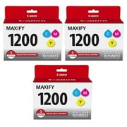 Canon 3 Pack PGI-1200 Cyan/Magenta/Yellow Ink Cartridges for MAXIFY MB2020, MB2120, MB2320, and MB2720 Printers, 1500 Pages Yield, 3 Pack