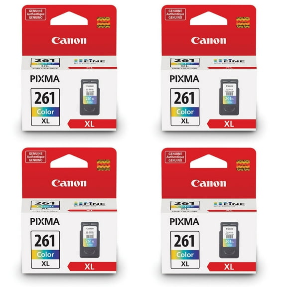 Canon 4 Pack CL-261XL Color Ink Cartridge for PIXMA TR7020, TR7020a, TS5320, TS6420, TS6420a Printers