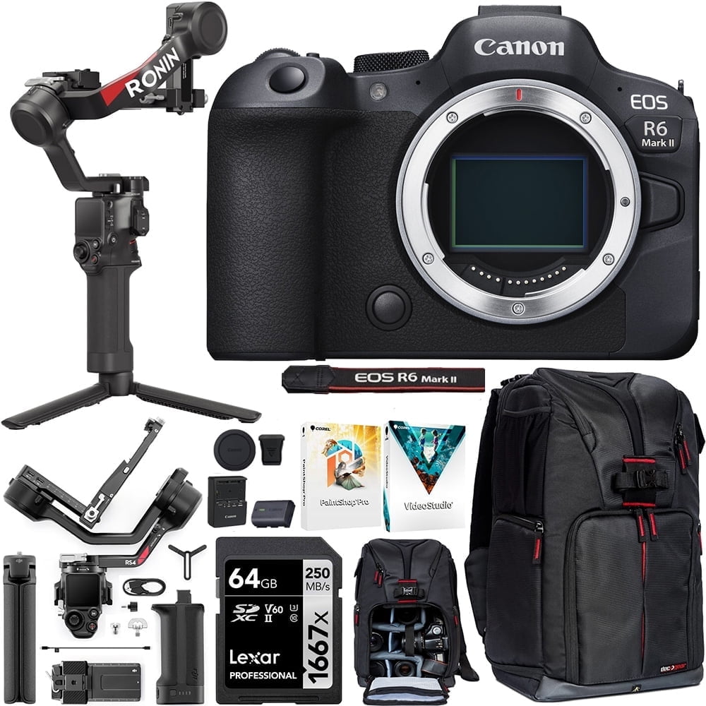Canon 5666C002 EOS R6 Mark II 24.2MP Mirrorless Camera (Body) Filmmaker ...