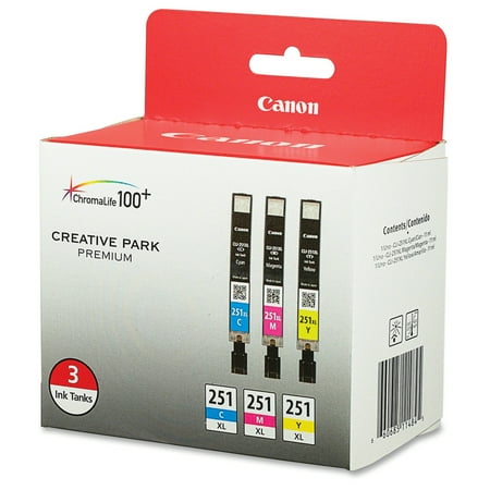 Canon - 251 XL 3-Pack High-Yield Ink Cartridges - Cyan/Magenta/Yellow
