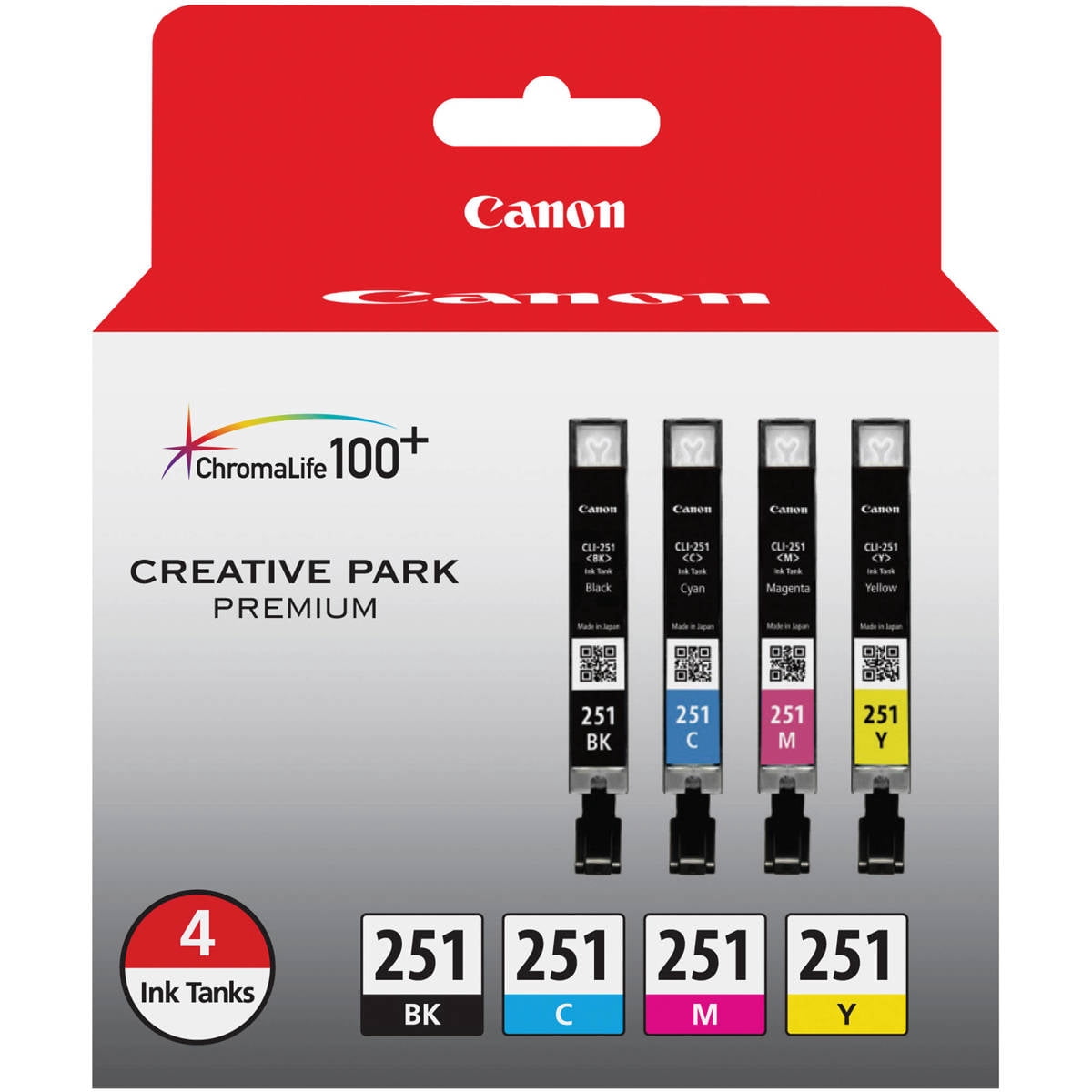 Canon, Color Printer Cartridge, CLI-251, Black, Cyan, Magenta, Yellow ...