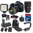 thumbnail image 1 of Canon 6D DSLR Camera with 24-105mm L IS USM + 64GB Memory Card + Video Rechargeable LED Light + Professional Condenser Shotgun Microphone + Pro Battery Grip + Backpack - International Version, 1 of 5