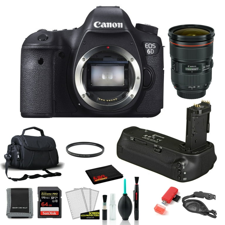 Canon 6D Digital Camera Body- with EF 24-70mm Lens + More 