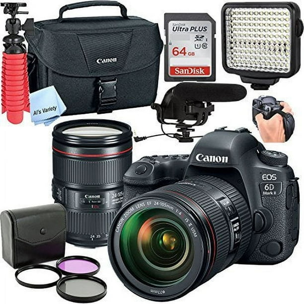 Canon 6D Mark II DSLR Camera with EF 24-105mm USM Lens ,Led Video