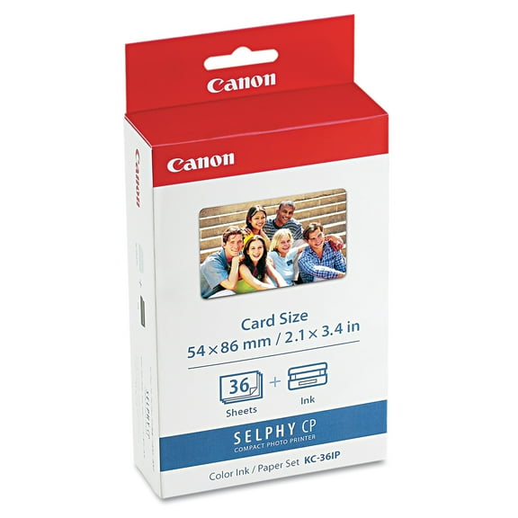 Canon 7739A001 (KC-36IP) Ink & Photo Paper Set, Black/Tri-Color