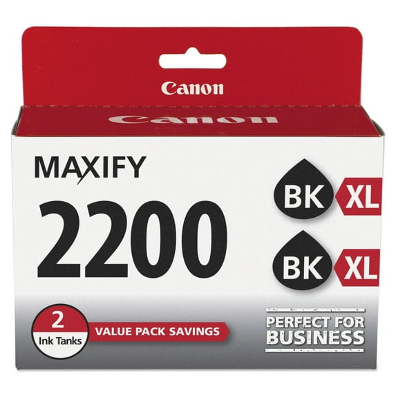 Canon 9255B006 (PGI-2200XL) High-Yield Ink, Black, 2/PK