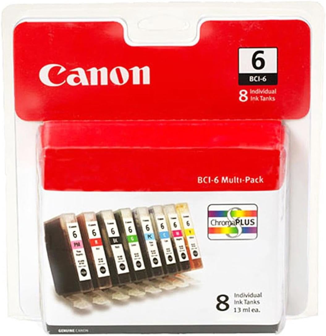 Canon BCI-6 Genuine Eight Color Multi Pack, Compatible with iP8500, and ...