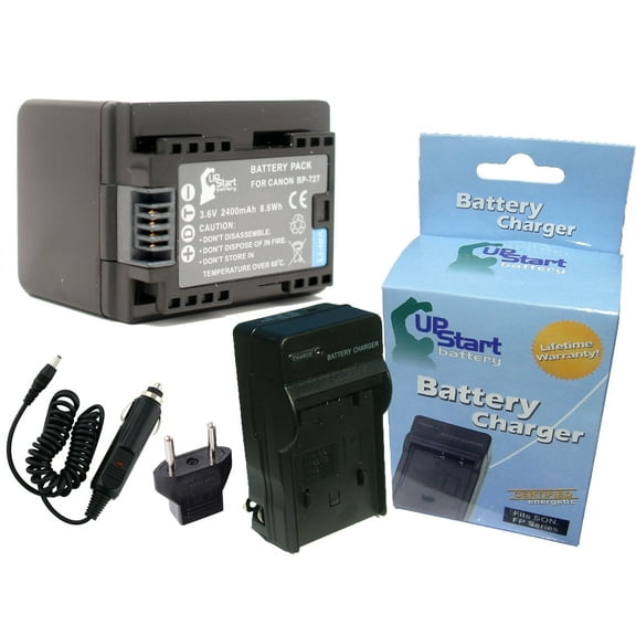 Canon BP-718 Battery and Charger with Car Plug and EU Adapter - Replacement for Canon BP-727 Digital Camera Batteries and Chargers (2400mAh, 3.6V, Lithium-Ion)