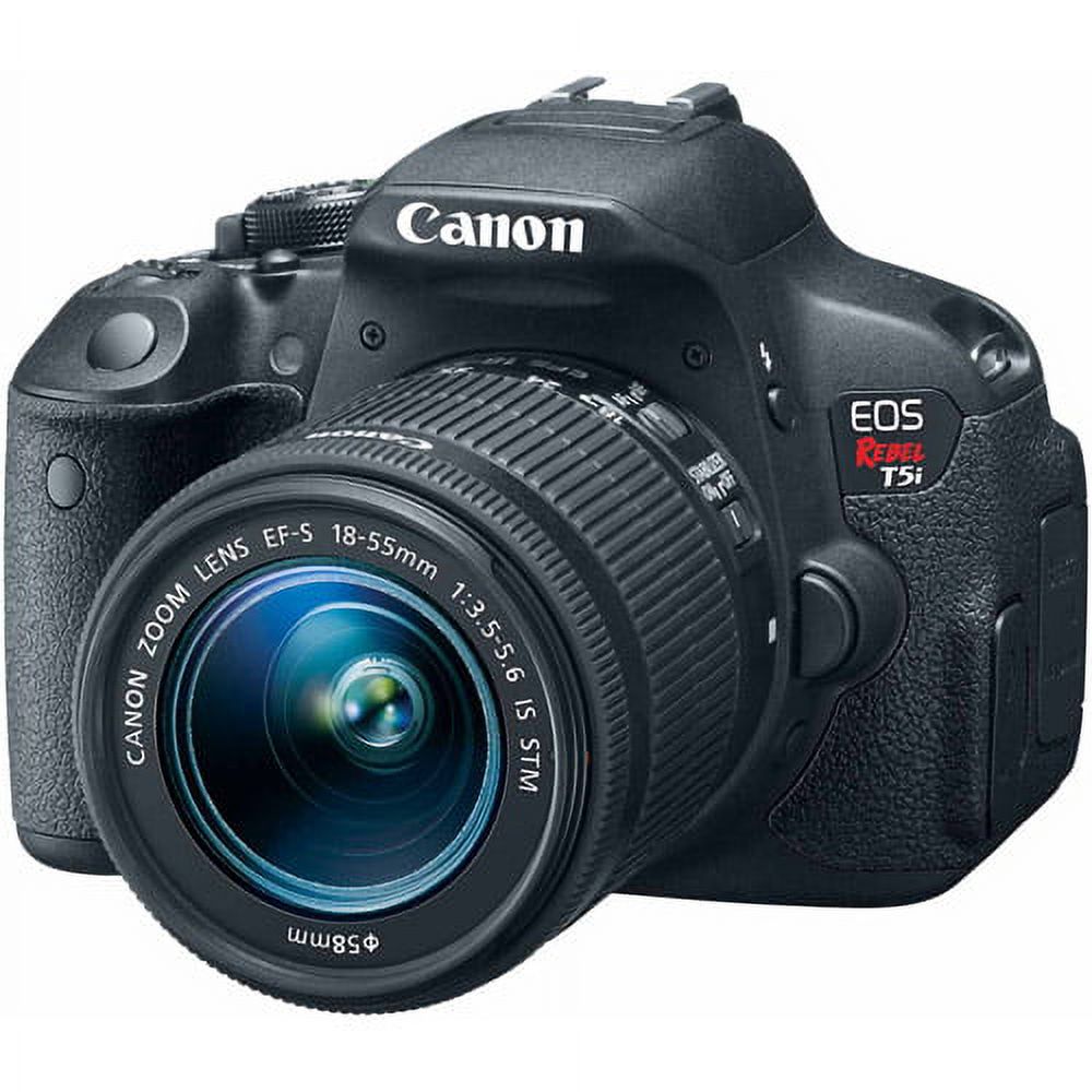 Canon Black EOS Rebel T5i Digital SLR Camera with 18 Megapixels and 18-55mm and 75-300mm Lenses Included - image 1 of 1