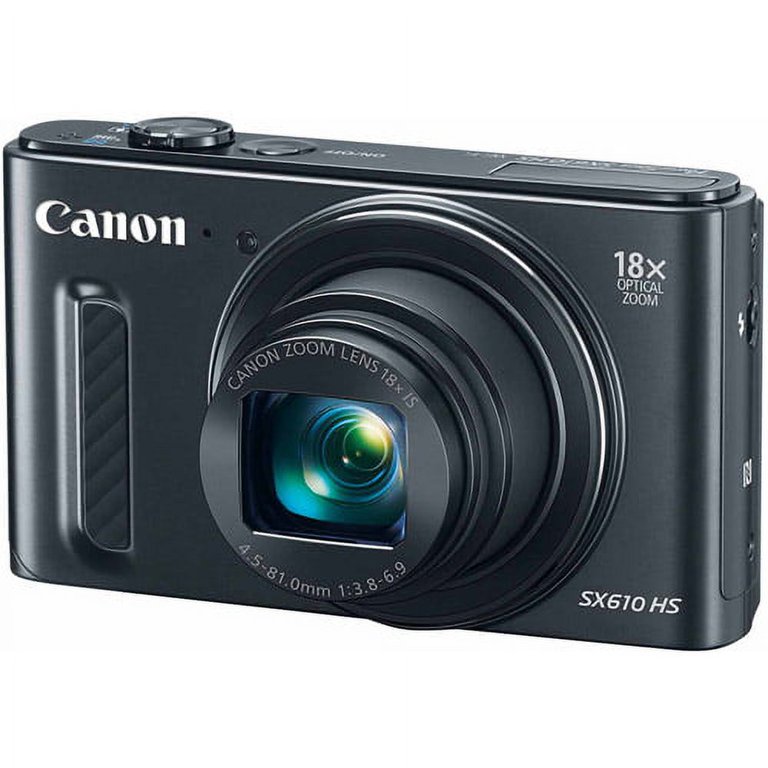 Canon Black PowerShot SX610 HS Digital Camera Bundle with 20.2 Megapixels  and 18x Optical Zoom