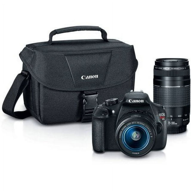 Canon Black Rebel T5 Digital SLR Camera Bundle with 18mm-55mm, 75mm-300mm Lenses and Bonus Camera Bag