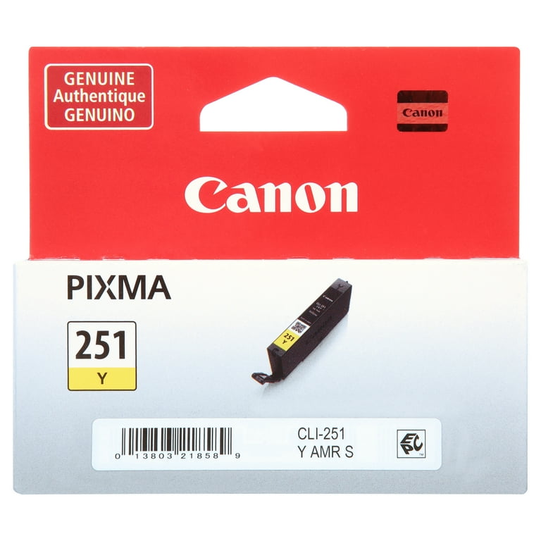 Canon CLI-251 Yellow Ink Tank, Compatible with PIXMA iP7220, PIXMA 