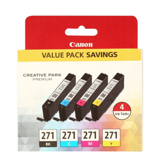 Canon CLI-271 Genuine Ink Multipack Black, Cyan, Magenta, Yellow (w/omanufacturer warranty)