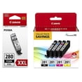 thumbnail image 1 of Canon CLI-281 (2091C005) BKCMY/PGI-280XXL (1967C001) Black Ink (5 pack), 1 of 1
