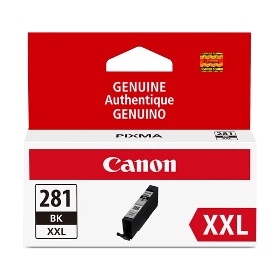 Canon CLI-281 Color Printer Cartridge XXL Black Ink Tank, for TR7520, TR8520, TS6120, TS8120, TS9120, Black, 1983C001, 1 Pack