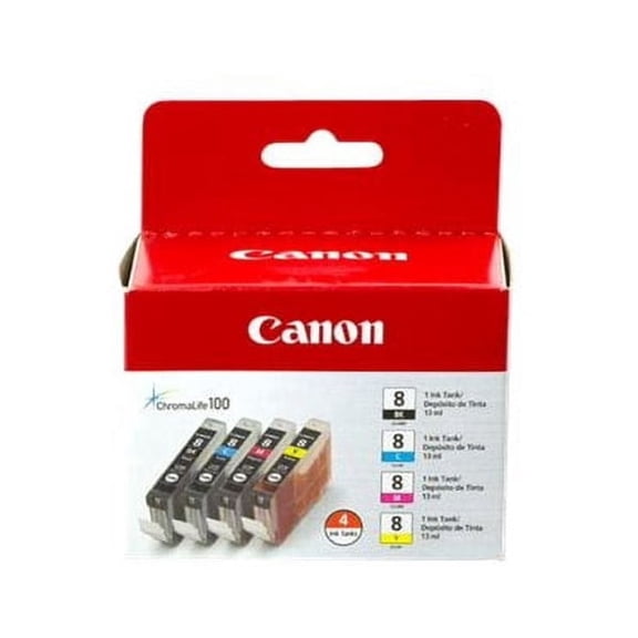 Canon CLI-8 Ink Cartridge Combo Pack Black/Cyan/Magenta/Yellow for PIXMA iP4200 (1,680 Yield) (w/o manufacturer warranty)