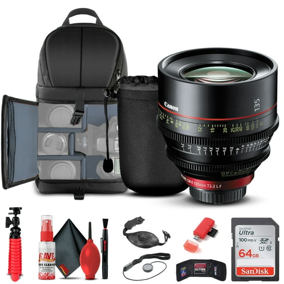 Canon CN-E 135mm T2.2 L F Cinema Prime Lens (EF Mount) (8326B001) + More (International Version)