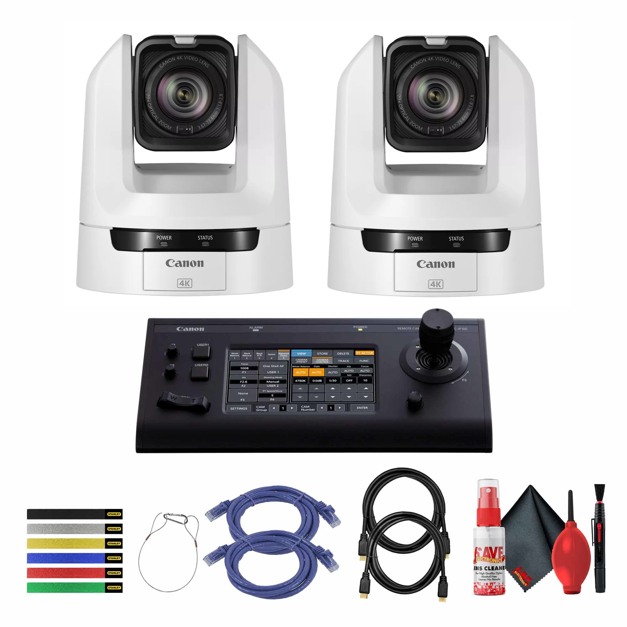 Canon CR-N100 4K NDI PTZ Camera (White) with 20x Zoom (6527C002 ...
