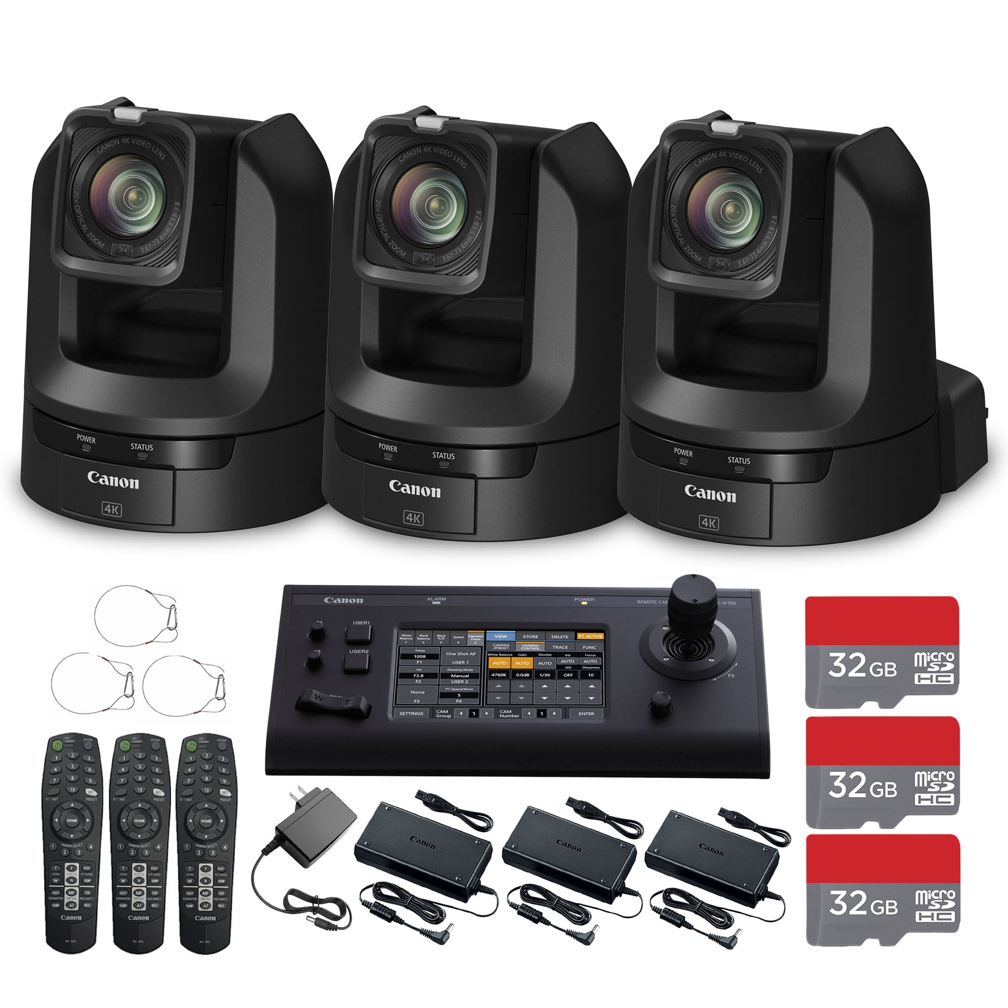 Canon CR-N300 4K NDI PTZ Camera with 20x Optical Zoom (Black) Bundle (3 ...