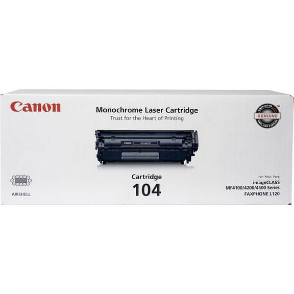 Canon 104 Original Black Laser Toner Cartridge - Yield 2000 Pages - Bundle of 2 Each, with Free Delivery