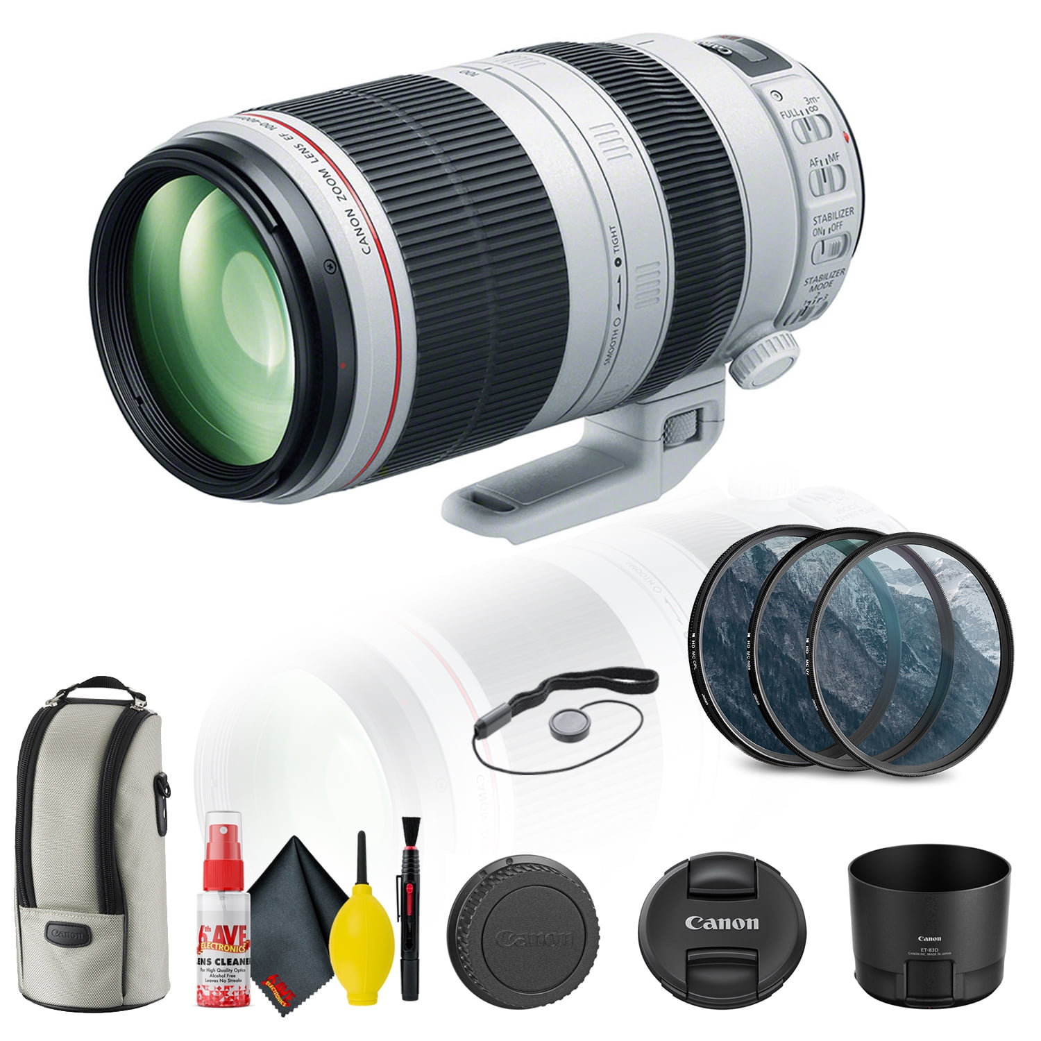 Canon EF 100-400mm f/4.5-5.6L IS II USM DSLR Zoom Camera Lens with