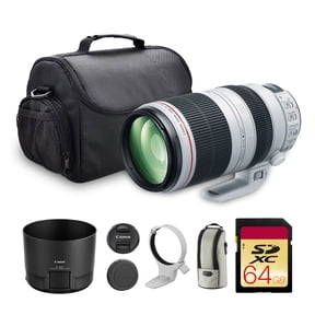Canon EF 100-400mm f/4.5-5.6L IS II USM Lens | L-Series Telephoto Zoom with Image Stabilization & Fast Autofocus | Ideal for Sports, Wildlife & Travel (9524B002) + Canon Bag + 64GB Memory Card