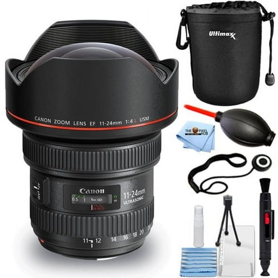 Canon EF 11-24mm f/4L USM Wide-Angle Zoom Lens (Black) - 6PC Accessory Bundle