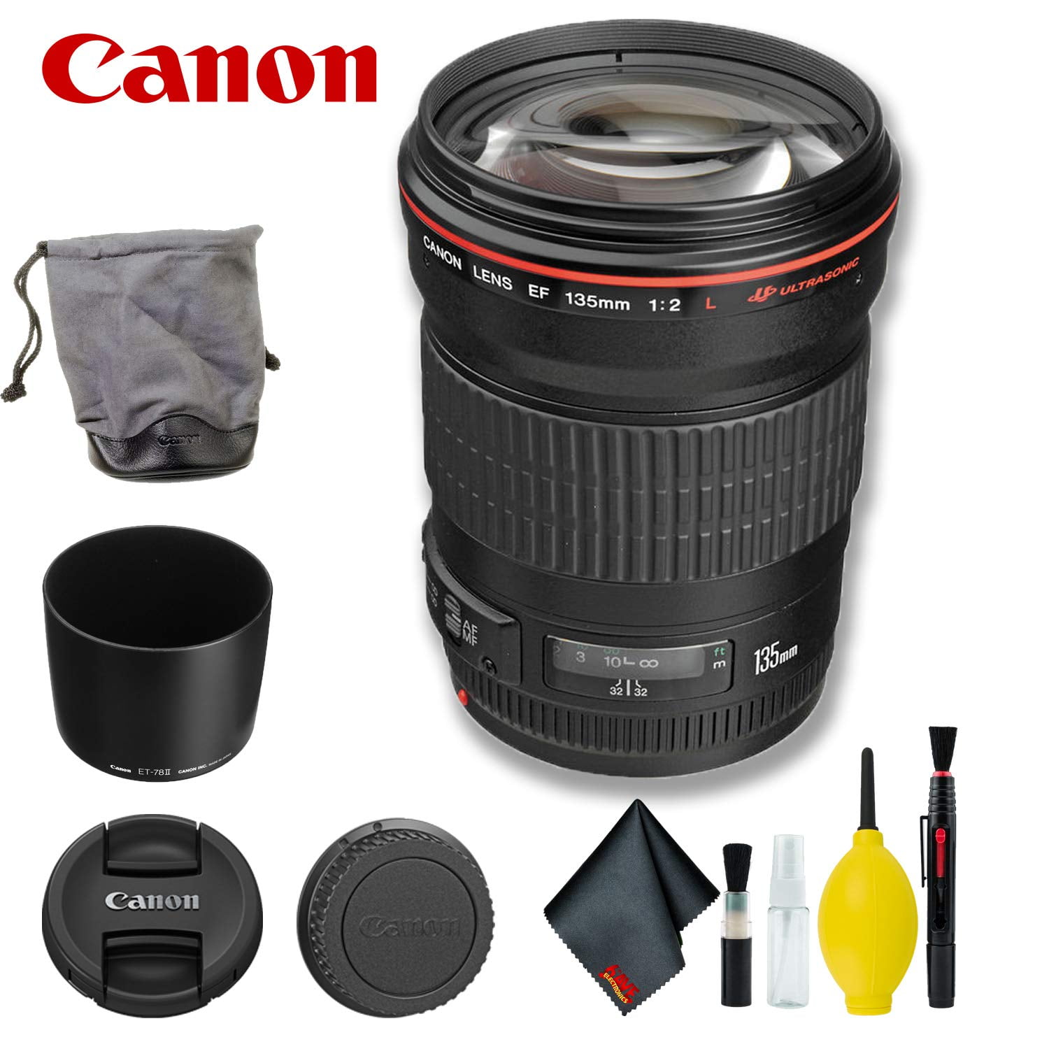 Canon EF 135mm F/2L USM Lens Basic Bundle (International Version