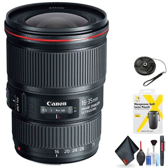 Canon EF 16-35mm f/4L is USM Lens for Canon EF Mount + Accessories (International Model with 2 Year Warranty)(International Model)