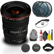 Canon EF 17-40mm f/4L USM Lens (8806A002) + Filter Kit + Cap Keeper + More