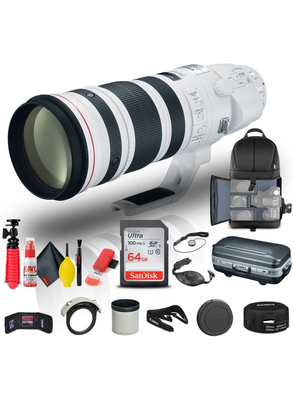 Canon EF 200-400mm f/4L IS USM Extender 1.4x Lens (5176B002) + BackPack + More