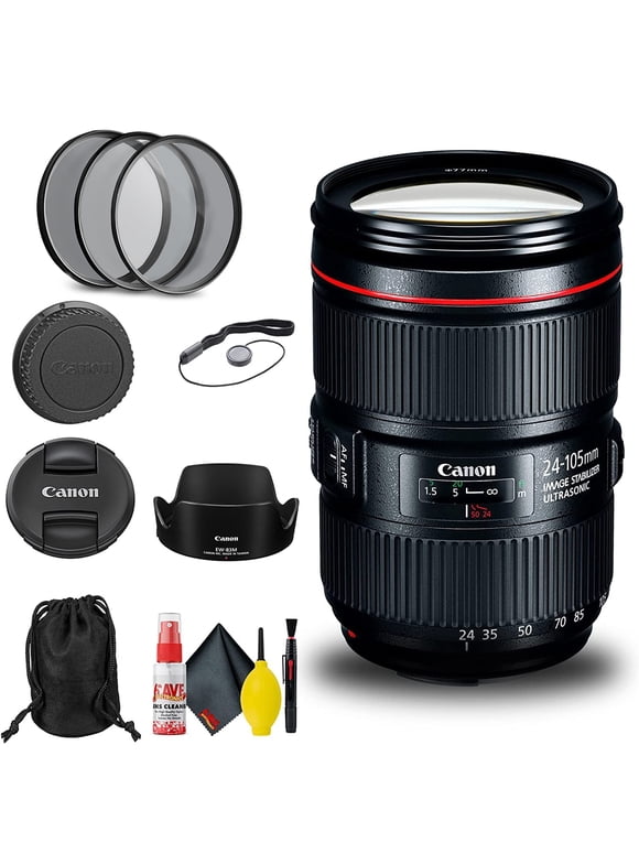 Canon EF 24-105mm f/4L IS II USM Lens (1380C002), Filter Kit, Cap Keeper, Cleaning Kit
