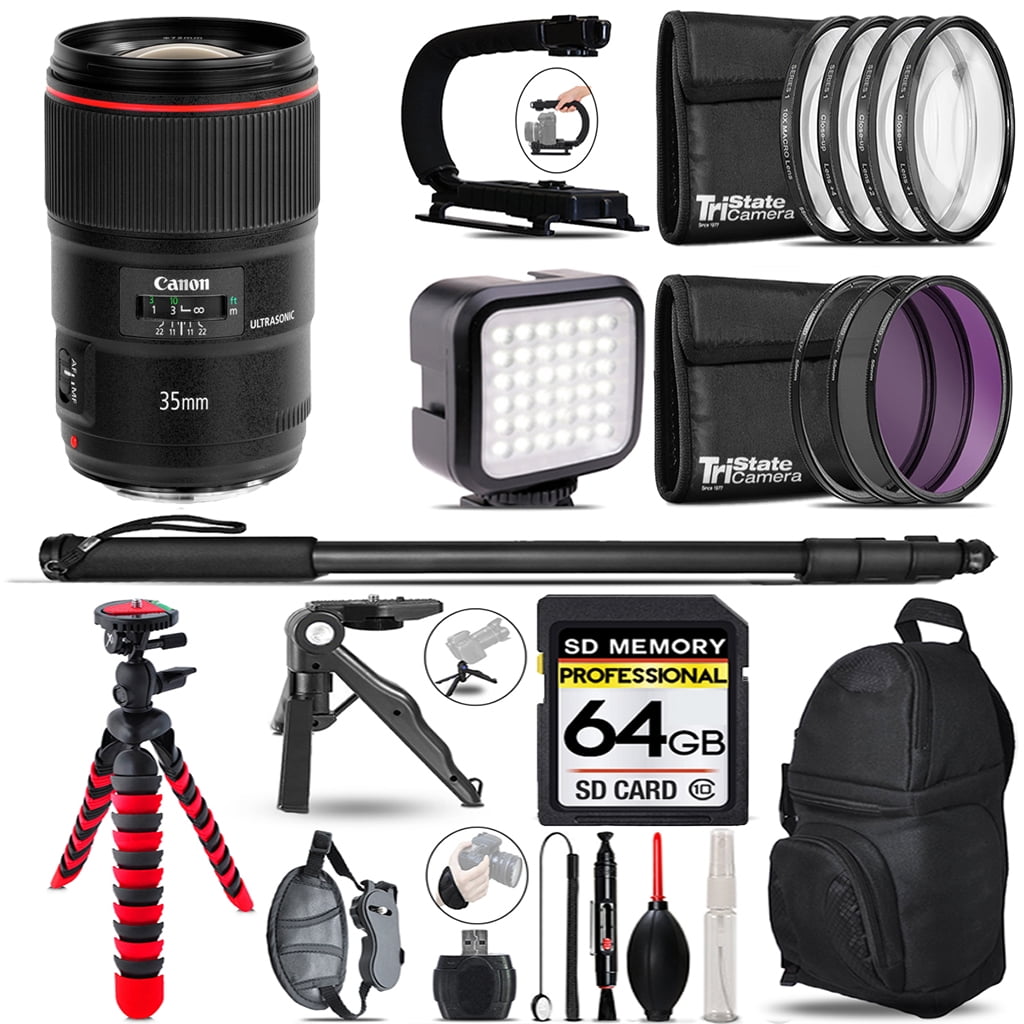 Canon EF 35mm II USM Lens 21-Piece Film Maker Kit 64GB