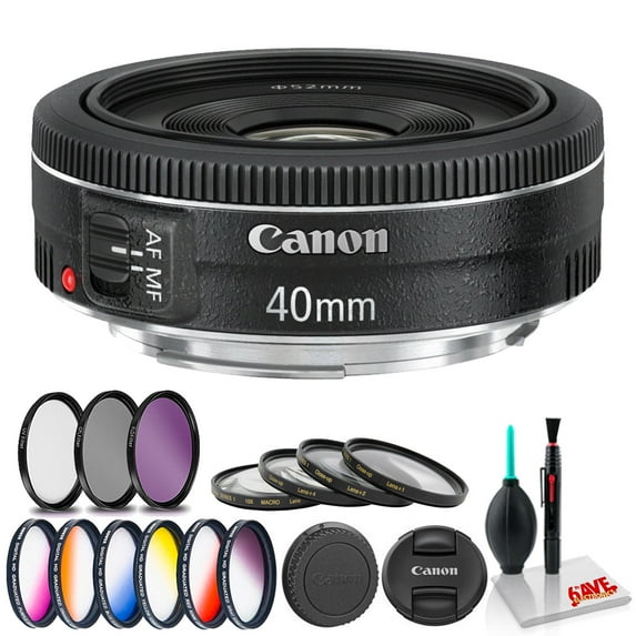 Canon EF 40mm F/2.8 STM Lens (International Model) with Cleaning Kit and Filter Kits(International Model)