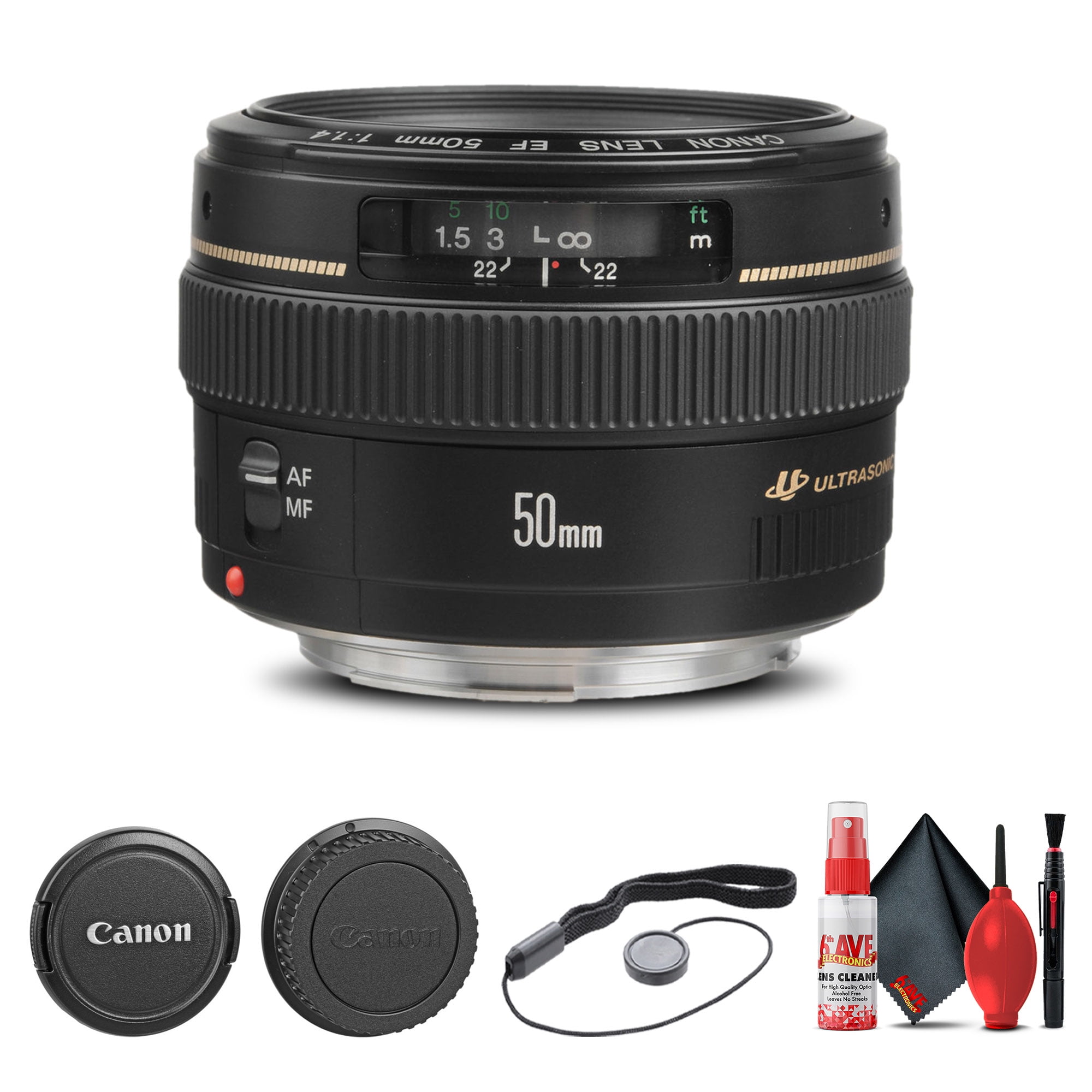 Canon EF 50mm f/1.4 USM Lens (2515A003) + Filter Kit + Lens Pouch