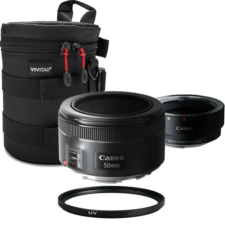 Canon EF 50mm f/1.8 STM Lens with EF-M Adapter for Canon EOS M50