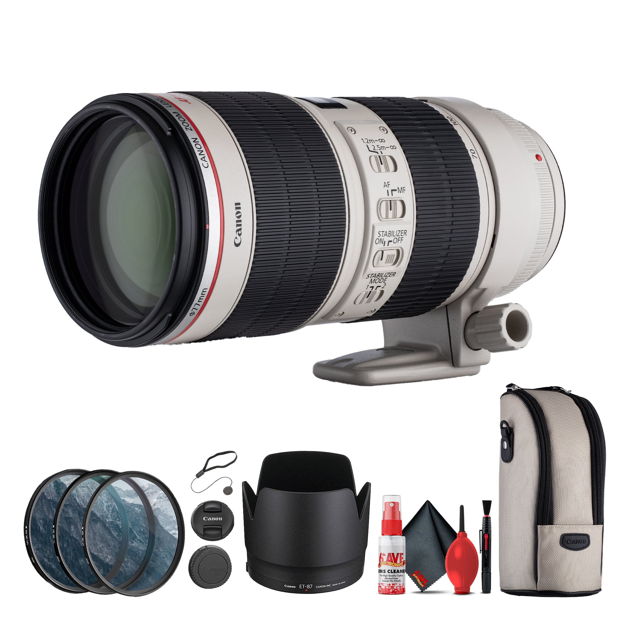 Canon EF 70-200mm f/2.8L IS II USM Telephoto Zoom Lens Bundle with