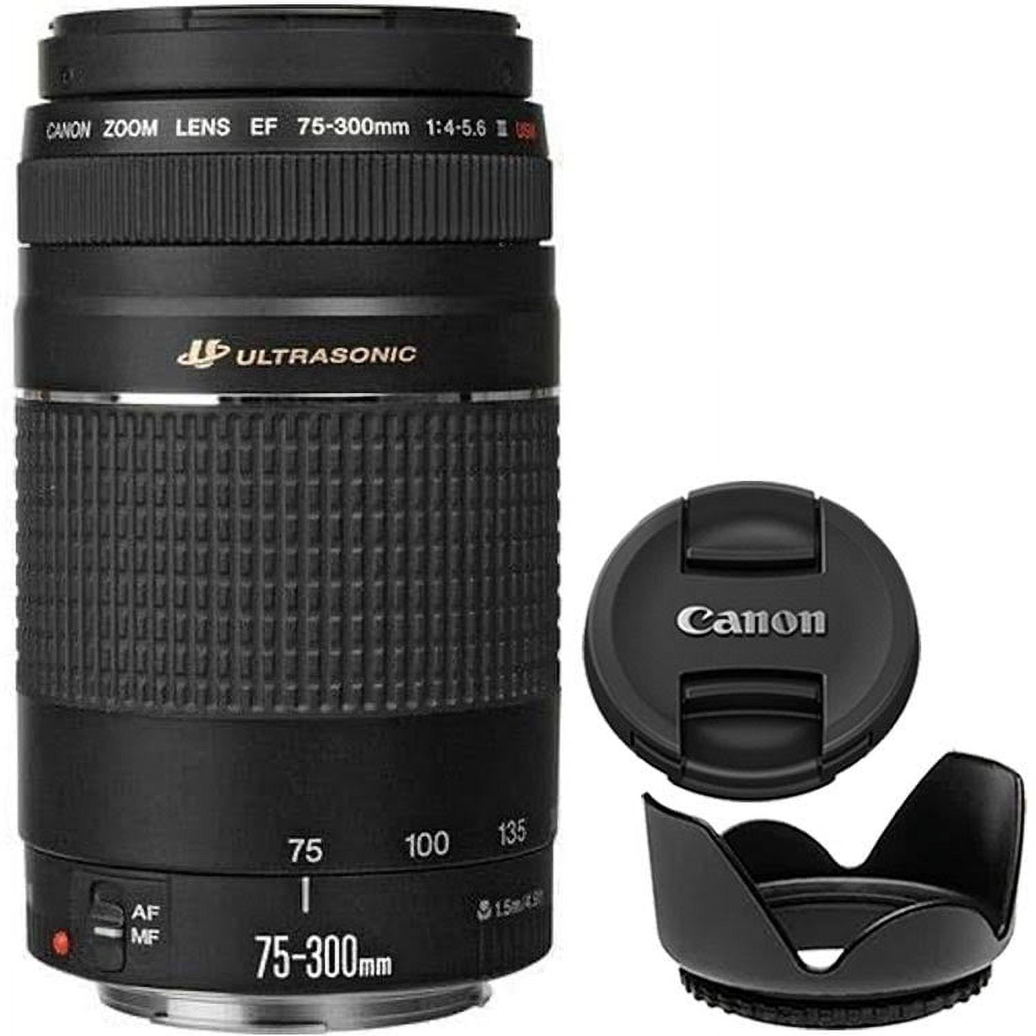 Canon EF 75-300mm f/4-5.6 III + Hood - Walmart.com