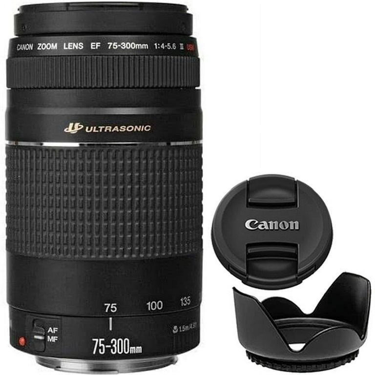 Canon EF 75-300mm f/4-5.6 III + Hood - Walmart.com