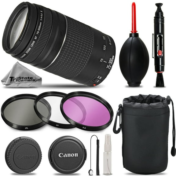 Canon EF 75-300mm f/4-5.6 III Lens For The Canon XTi, T1i, T2i, T3, T3i, T4i, T5, T5i, 10D, 20D, 30D, 40D, 50D, 60D, 70D, 7D DSLR Cameras. All Original Accessories Included