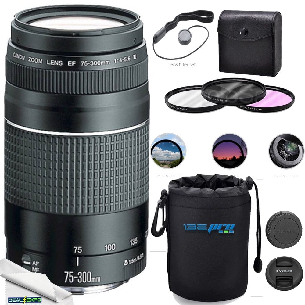 Canon EF 75-300mm f/4-5.6 III Lens + Deal-Expo Accessories