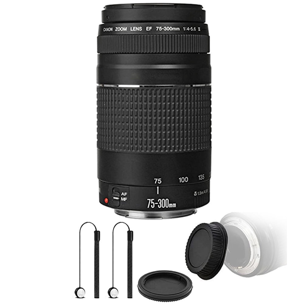 Canon EF 75-300mm f/4-5.6 III Telephoto Zoom Lens with Rear Canon EF 75-300mm f/4-5.6 III Telephoto Zoom Lens with Rear