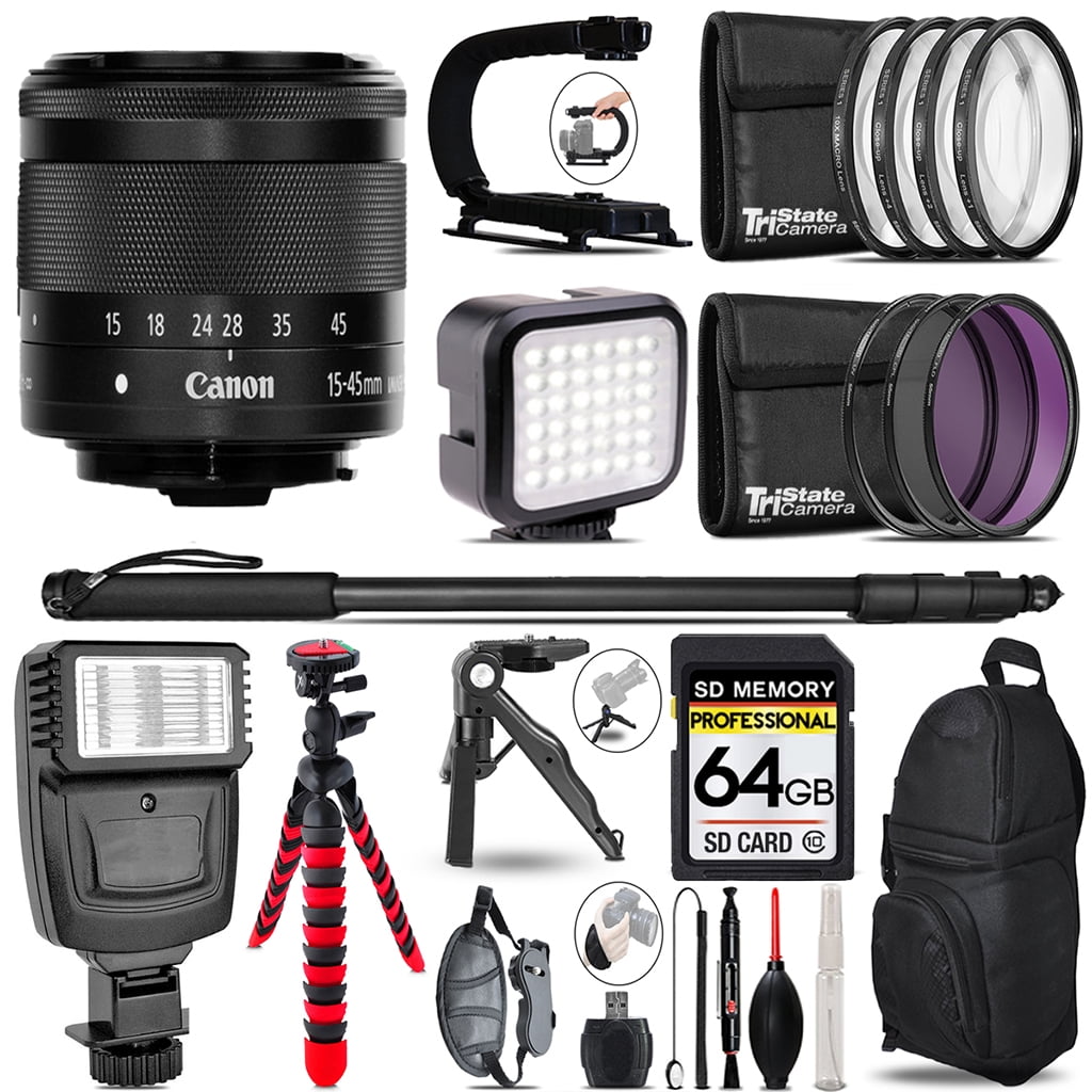 Canon EF-M 15-45mm f/3.5-6.3 IS STM Lens (Graphite)+ Video