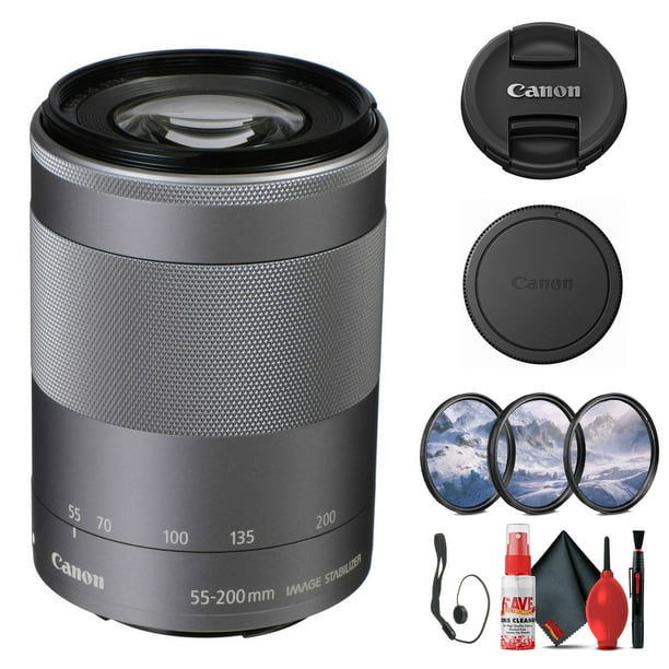 Canon EF-M 55-200mm f/4.5-6.3 IS STM Lens (Silver) (1122C002) +