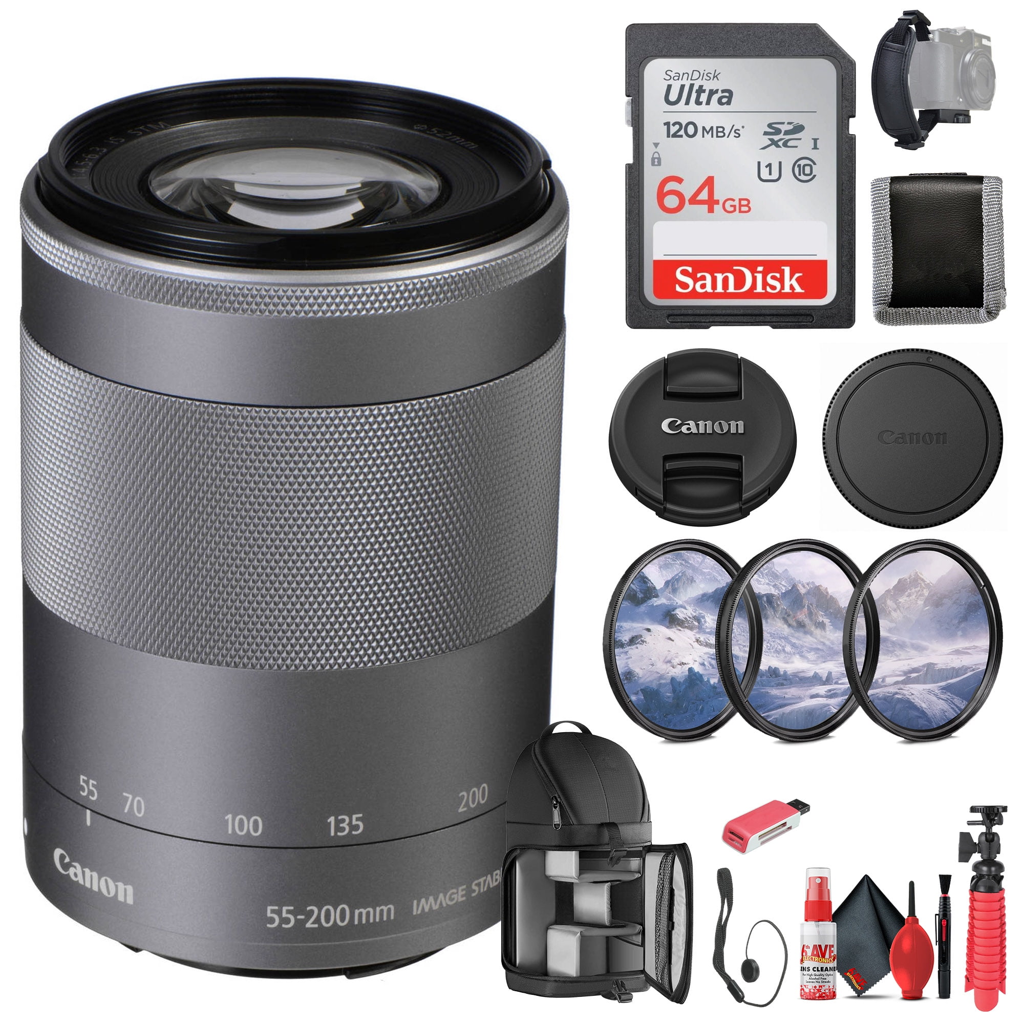 EF-M 1月23日限定✨Canon 55-200mm 55-200mm EF-M Canon シルバー STM IS F4.5-6.3 55-200mm EF-M Canon シルバー STM IS レンズ(ズーム)